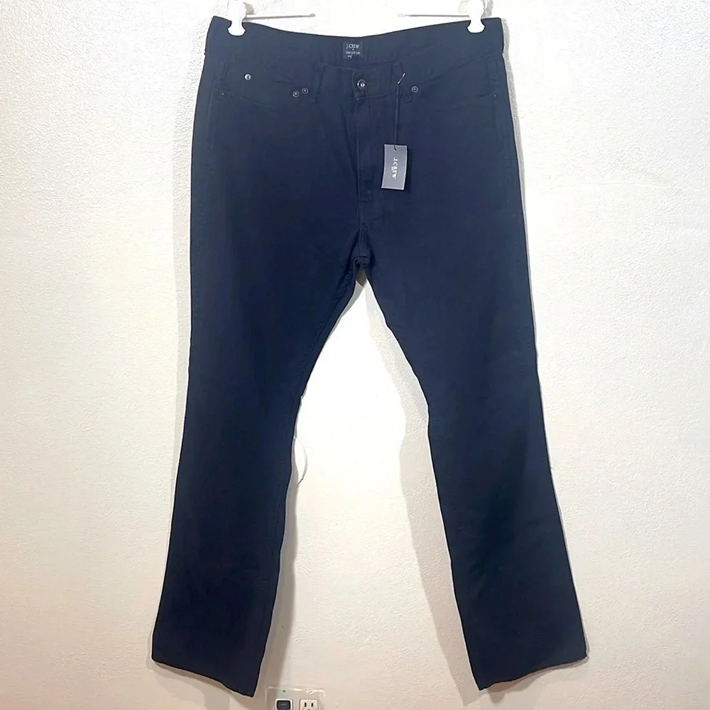 J Crew Mens Zipper Fly Dark Wash Straight Leg Sutton Jeans Blue 36x34